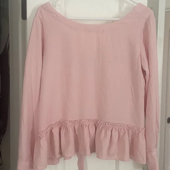Cloth & Stone Blush/Light pink Ruffle Top with Open Back - Picture 1 of 7